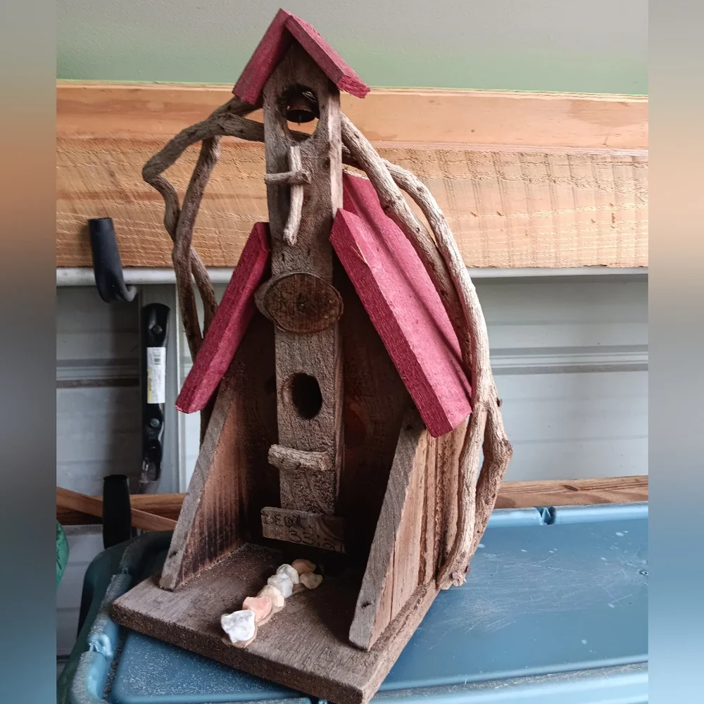 Craved Wooden Bird House
